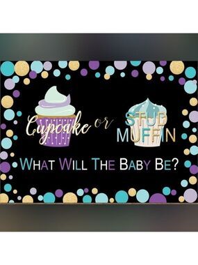 Baby Shower / Gender Reveal Vinyl Backdrop Size 7x5ft - New In Package